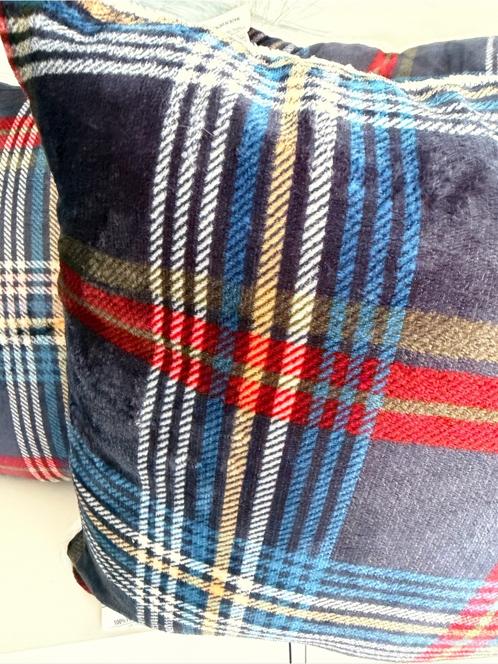 3 Cuddl Duds Plaid Print Plush Throw Pillow. 20”x20”. Multicolor. New with Tags - Picture 7 of 16